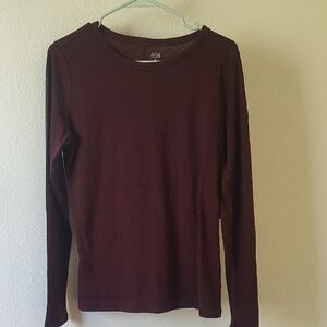ana Maroon Long sleeve Crewneck Shirt